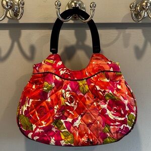 Vera Bradley Vivian “Vintage Rose” Watercolor Sateen Handbag